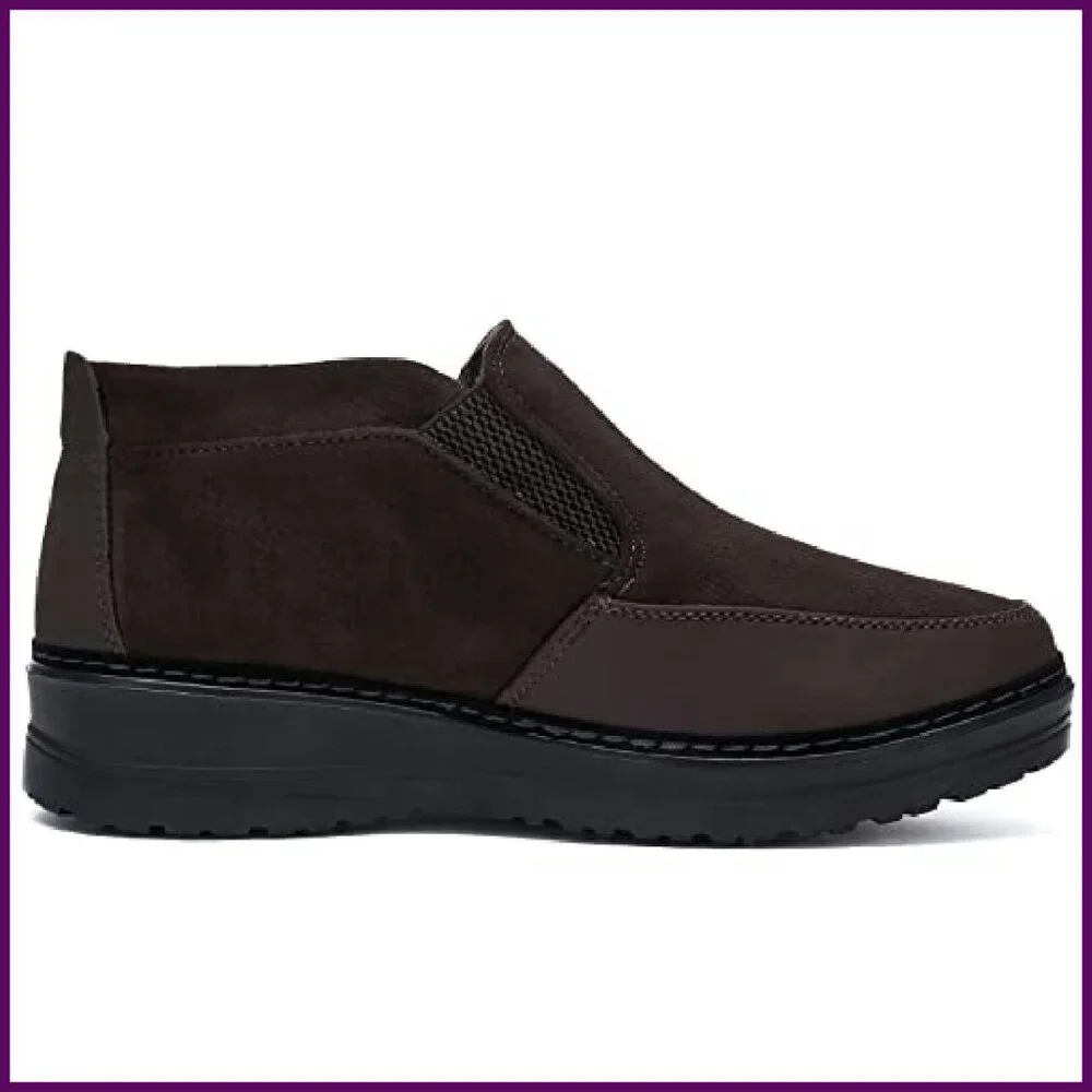Men's Winter Snow Boots Slip-On Warm Waterproof Non-Slip Casual